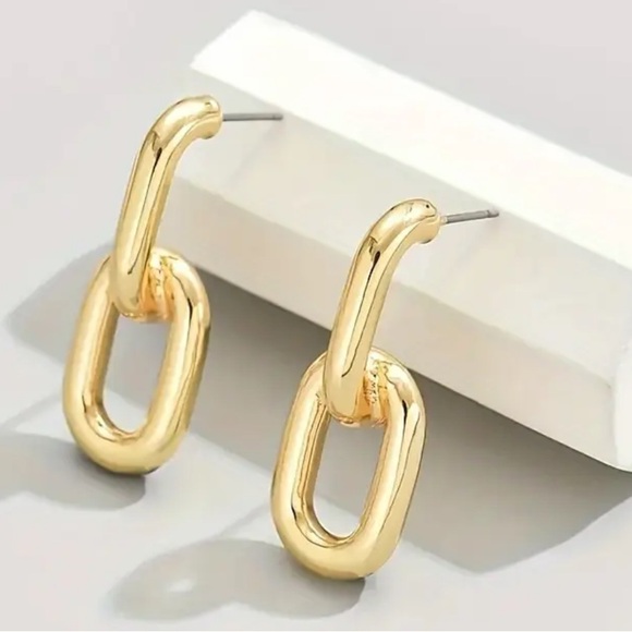 Boho Style Simple Hollow 14K Golden Plated Stud earrings - Picture 2 of 4